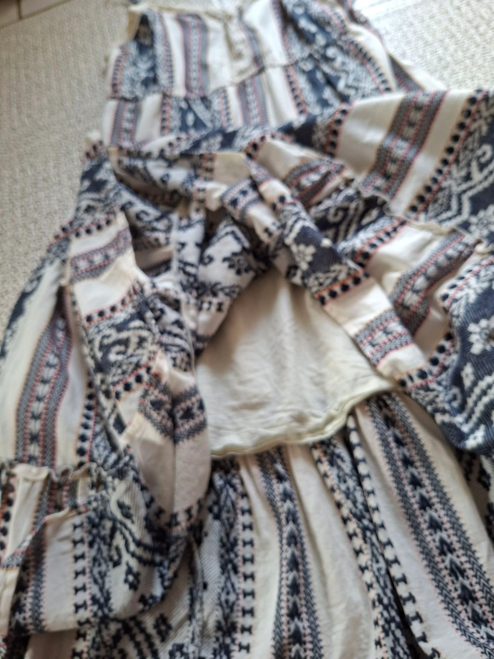 Vestido longo boêmio Yessica C&A T44 algodão cru azul alças ajustáveis forrado verão – photo 4
